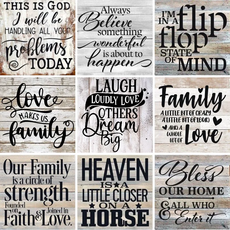 Resin Art Quote - Citazioni di famiglia di pittura diamante,