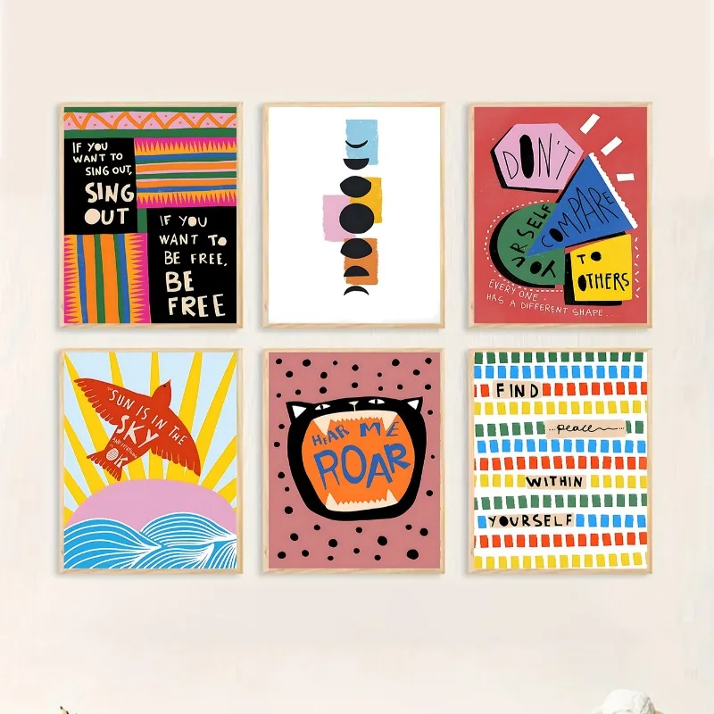Resin Art Quote - Poster Bohemien Colorato con Citazioni Motivazionali