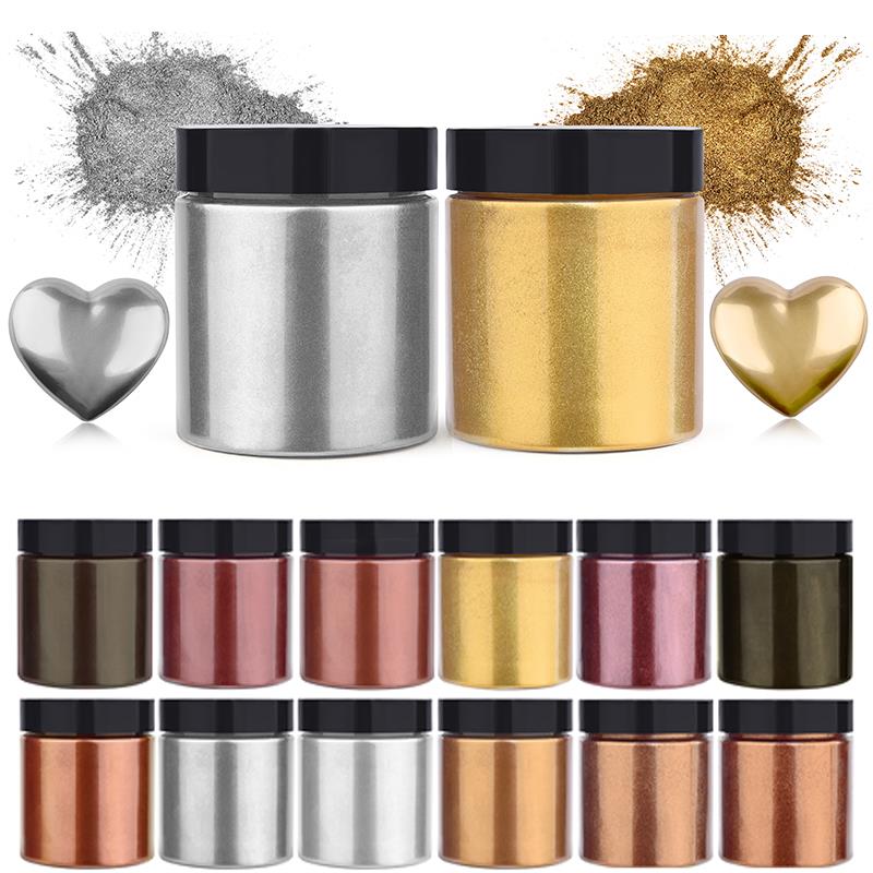 Resin Art Letters - 50g Shimmer Metallic Oro Argento Colore