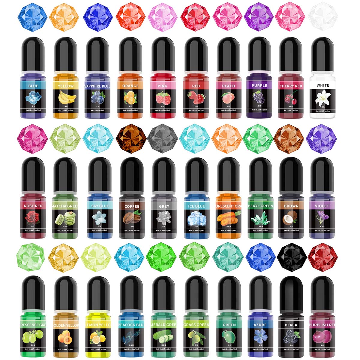 Resin Art Letters - 5 ml/bottiglia di resina epossidica pigmento