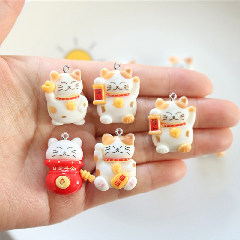 10 pezzi carino gatto lucido r - Resin Art Earrings Material recensione e prezzo